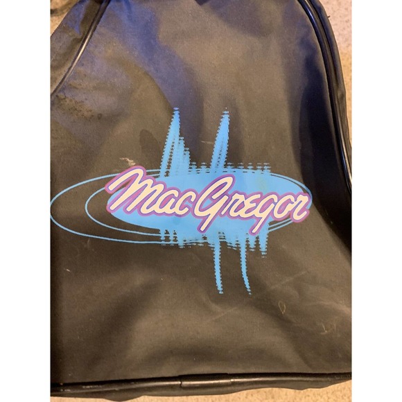 Vintage MacGregor 90s Duffle Gym Bag Black & Blue Nylon Approx. 10” x 17” x 8” - Picture 6 of 7